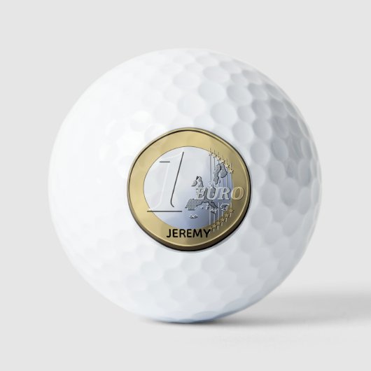 Nep Silver Euro Munt  Golfballen (Voorkant)