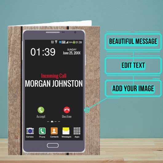 nep-telefoongesprek verjaardag kaart