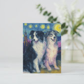 Nep Van Gogh Border Collies Briefkaart (Staand voorkant)