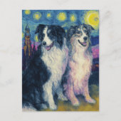 Nep Van Gogh Border Collies Briefkaart (Voorkant)