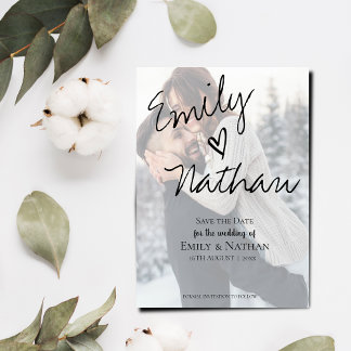 Nep Velijn Effect Foto Bruiloft Bewaar de Datum Magnetische Uitnodiging