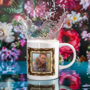 Nep vintage gouden ingelijste foto's koffiemok