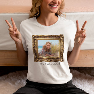 Nep vintage gouden lijst 40 & Fabulous foto Tri-Blend Shirt