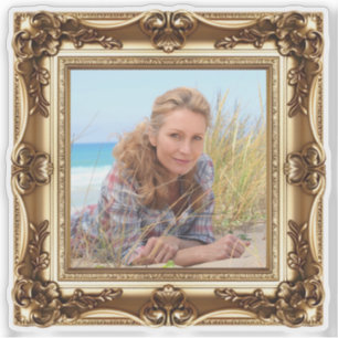 Nep vintage gouden lijst foto sticker