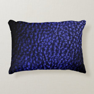 Nep warm marineblauw metalen leer accent kussen