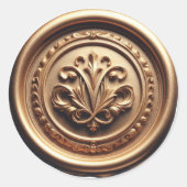 Nep waszegel diepe indruk goud ronde sticker (Voorkant)
