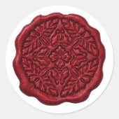 Nep waszegel, rood ronde sticker (Voorkant)