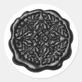 Nep waszegel, Zwart Ronde Sticker (Voorkant)