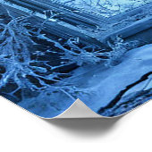 Nep wintersneeuw decoratieve illusie huisdecoratie poster (Hoek)