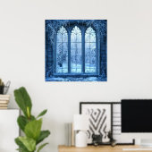 Nep wintersneeuw decoratieve illusie huisdecoratie poster (Thuiskantoor)