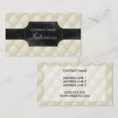 Nep wit en zwart getapt leer look-like visitekaartje (Voorkant / Achterkant)