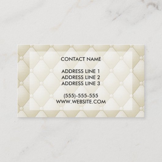 Nep wit en zwart getapt leer look-like visitekaartje (Achterkant)