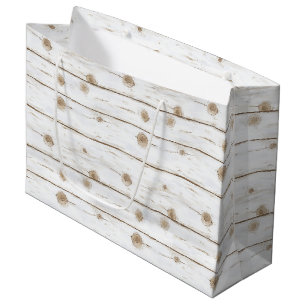Nep wit houten kerst groot cadeauzakje
