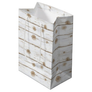 Nep wit houten kerst medium cadeauzakje