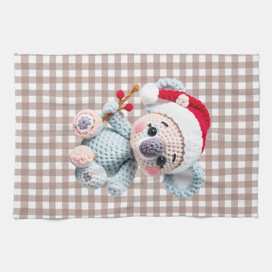 Nep Yarn Inkeping-Haak Koala Kerstontwerp Theedoek (Horizontaal)