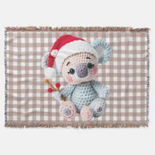 Nep Yarn Notch-Hook Koala Kerstontwerp Deken