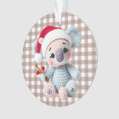 Nep Yarn Notch-Hook Koala Kerstontwerp Ornament (voorkant)