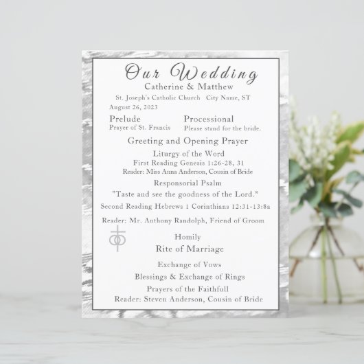 Nep-zijden katholiek huwelijksprogramma  (Staand voorkant)