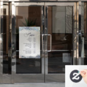 Nep Zilver Glitter Folie Diensten Menu Raamsticker (Kantoordeur)