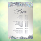 Nep Zilver Glitter Folie Diensten Menu Raamsticker (Vel 3)