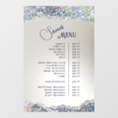 Nep Zilver Glitter Folie Diensten Menu Raamsticker (Vel)