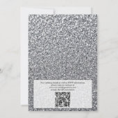 Nep Zilver Glitter | Luxe QR Code Bruiloft Kaart (Achterkant)
