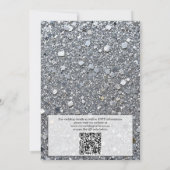 Nep Zilver Glitter | Luxe QR Code Bruiloft Kaart (Achterkant)