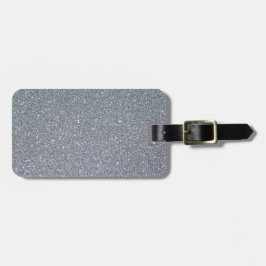 Nep zilver glitter met gepersonaliseerde zwarte te bagagelabel