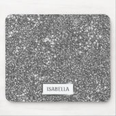 Nep Zilver Glitter Textuur Uiterlijk & Aangepaste  Muismat (Voorkant)