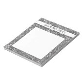 Nep Zilver Glitter Textuur Uiterlijk & Aangepaste Notitieblok (Linkerzijde)