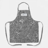 Nep Zilver Glitter Textuur Uiterlijk & Aangepaste  Schort (Voorkant)