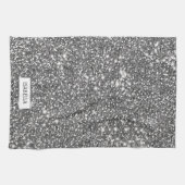 Nep Zilver Glitter Textuur Uiterlijk & Aangepaste Theedoek (Horizontaal)