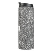 Nep Zilver Glitter Textuur Uiterlijk & Aangepaste Thermosbeker (Geroteerd rechts)
