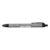 Nep Zilver Glitter Textuur Uiterlijk & Aangepaste  Zwarte Inkt Pen (Bovenkant)