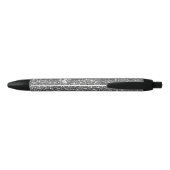 Nep Zilver Glitter Textuur Uiterlijk & Aangepaste  Zwarte Inkt Pen (Achterkant)