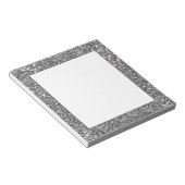 Nep Zilver Grijs Glitter Textuur Nabootser Design Notitieblok (Schuin)
