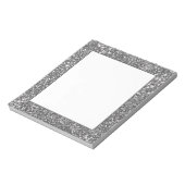 Nep Zilver Grijs Glitter Textuur Nabootser Design Notitieblok (Linkerzijde)