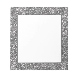 Nep Zilver Grijs Glitter Textuur Nabootser Design Notitieblok