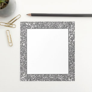 Nep Zilver Grijs Glitter Textuur Nabootser Design Notitieblok