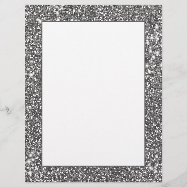 Nep Zilver Grijs Glitter Textuur Uiterlijk Design Briefhoofd (Voorkant)
