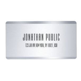 Nep Zilver Minimalistische Sjabloon Verzendadres Etiket