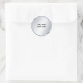Nep Zilver Sjabloon Elegant Voeg Uw Tekst Toe Ronde Sticker (Tas)
