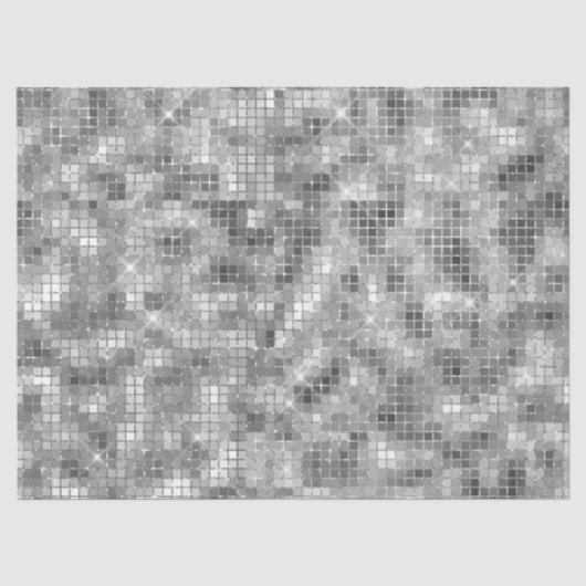 Nep Zilveren Glitter Disco Bal Tissuepapier (Voorkant)