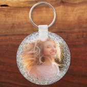 Nep Zilveren Glitter Foto Sleutelhanger (Achterkant)