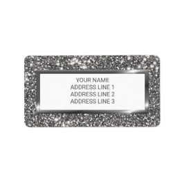 Nep Zilveren Glitter Textuur Uiterlijk & Aangepast Etiket
