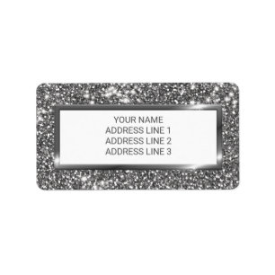 Nep Zilveren Glitter Textuur Uiterlijk & Aangepast Etiket