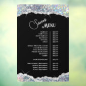 Nep Zilveren Iriserende Glitter Service Menu Raamsticker (Vel 3)