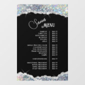 Nep Zilveren Iriserende Glitter Service Menu Raamsticker (Vel)