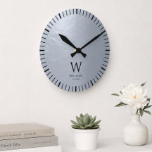 Nep zilveren metaalgrijze zwarte monogram en naam 