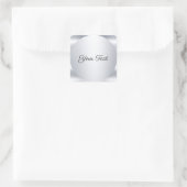 Nep zilveren metalen uitzicht Voeg uw tekstsjabloo Vierkante Sticker (Tas)